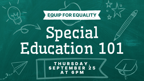 Green chalkboard background with faint chalk images of a lightbulb, a looped arrow, an apple, stars, a pencil, a paper airplane, and a graduation cap